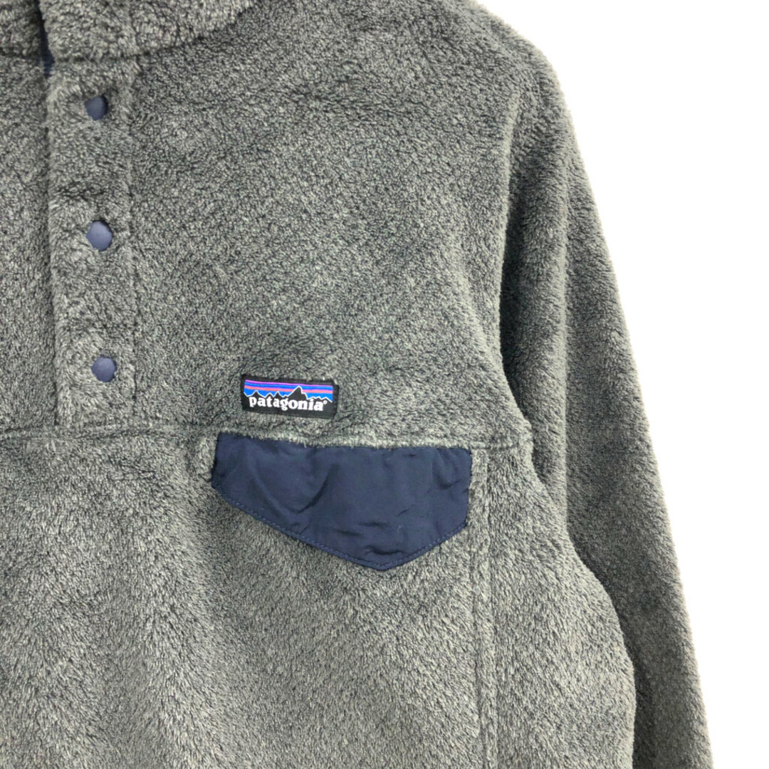 patagonia(パタゴニア)のpatagonia パタゴニア リツール スナップT フリースジャケット POLARTEC アウトドア ロゴ グレー (メンズ L) 中古 古着 Q5150 メンズのジャケット/アウター(その他)の商品写真