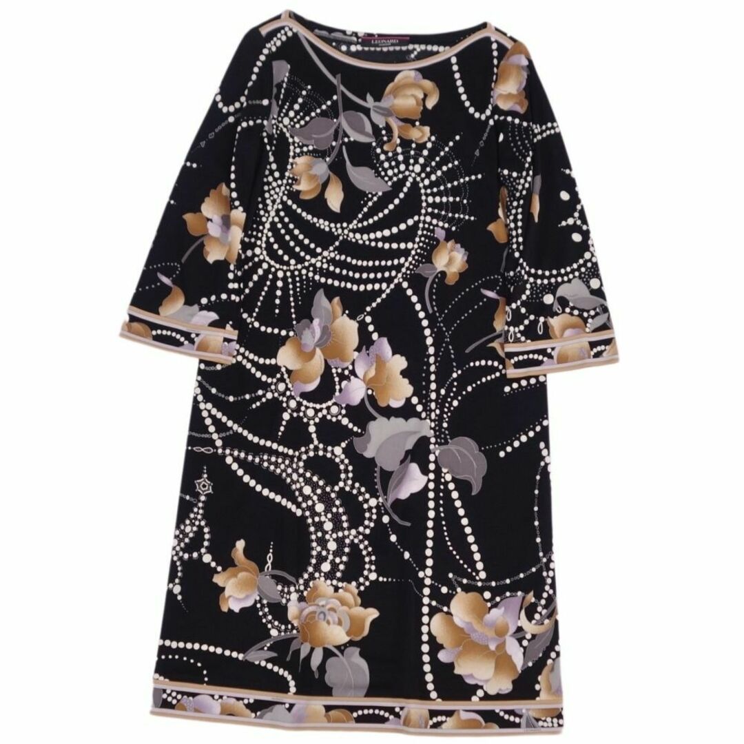 LEONARD - 美品 レオナール LEONARD FASHION ワンピース 七分袖 LEONARD - 美品 レオナール LEONARD FASHION ワンピース 七分袖