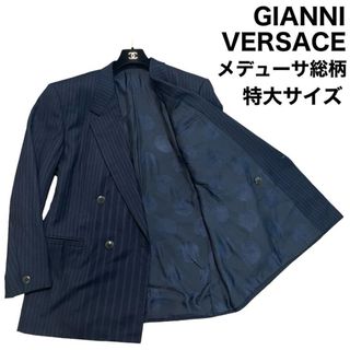 GIANNI VERSACE テーラードジャケット　メデューサ総柄　グレカボタン