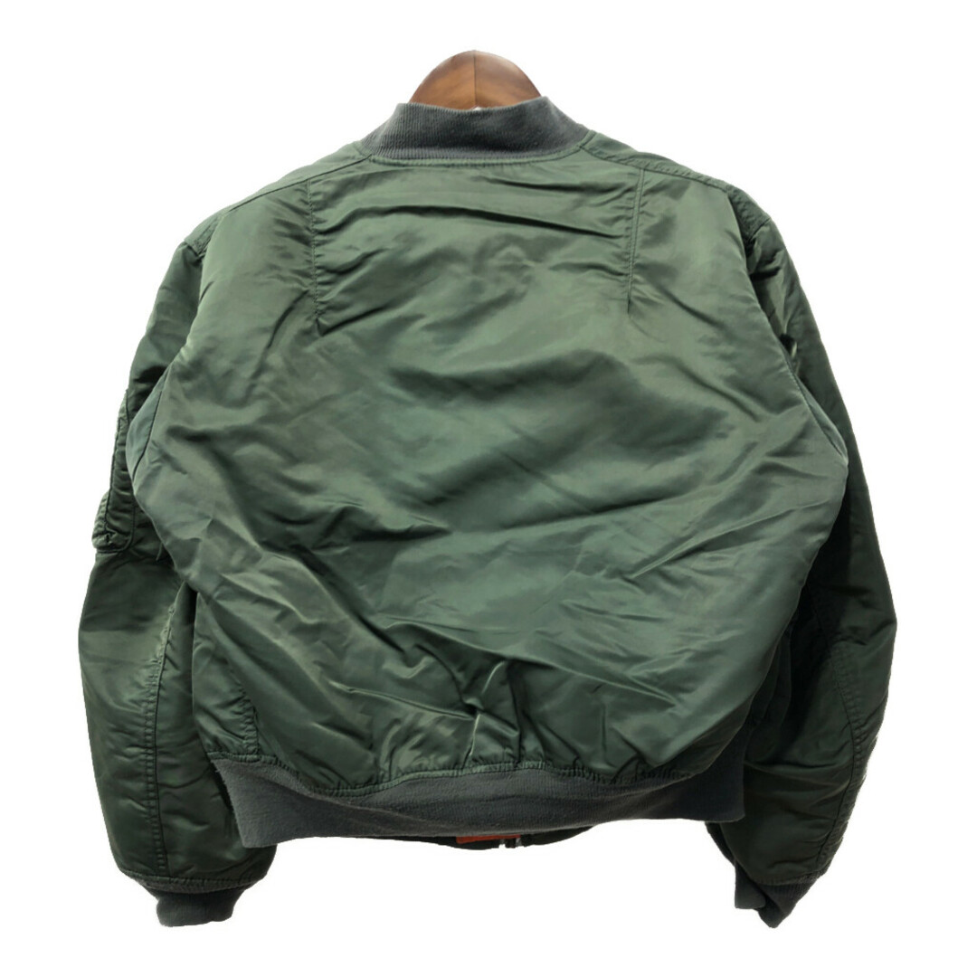 USA製 ALPHA INDUSTRIES アルファ インダストリーズ MA-1 フライトジャケット ミリタリー セージグリーン (メンズ L) 中古  古着 Q5193