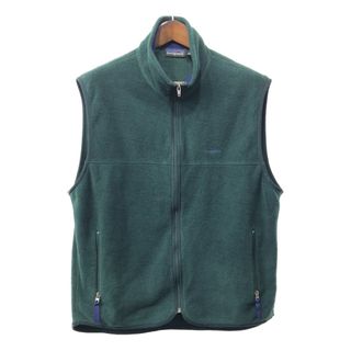 パタゴニア(patagonia)の90年代 USA製 patagonia パタゴニア フリースベスト アウター アウトドア グリーン (メンズ L) 中古 古着 Q5200(ベスト)