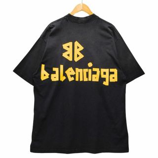 バレンシアガ(Balenciaga)のBALENCIAGA バレンシアガ 品番 739784  Tape Type Tシャツ ダメージ加工 テープタイプ ロゴ Tシャツ チャコール系 M 正規品 / 34181(Tシャツ/カットソー(半袖/袖なし))