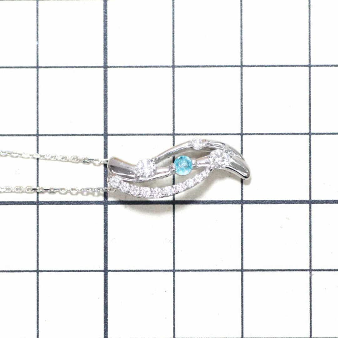 Pt パライバトルマリン ダイヤモンド ペンダントネックレス 0.097ct D0.35ct レディースのアクセサリー(ネックレス)の商品写真