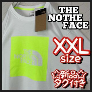 ザノースフェイス(THE NORTH FACE)の完売希少サイズ 新品 ノースフェイス Tシャツ スクエアロゴ 蛍光色 XXL(Tシャツ/カットソー(半袖/袖なし))