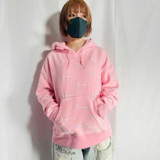 Champion - Champion 裏起毛 フードスウェット リバースウィーブ 総柄 青単色タグ