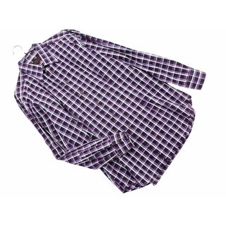エトロ(ETRO)のETRO エトロ チェック 長袖 シャツ size43/紫  ■◇ メンズ(シャツ)