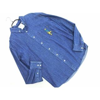 MARK GONZALES マークゴンザレス 刺繍 長袖 デニム シャツ sizeL/ブルー  ■◇ メンズ(シャツ)