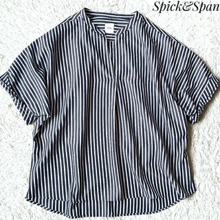 Spick & Span - 【スピックアンドスパン】スキッパーシャツ ストライプ バンドカラー 半袖