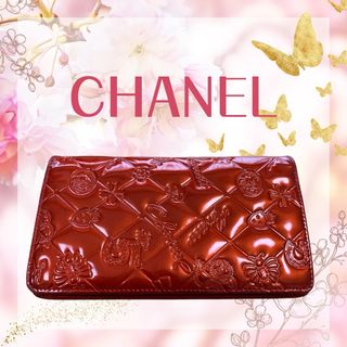 シャネル(CHANEL)の☆超希少&美品☆ シャネル アイコンライン  二つ折り長財布 赤(財布)