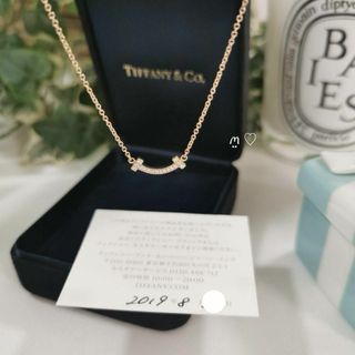 ティファニー(Tiffany & Co.)のティファニー　Tスマイルダイヤモンドネックレス　ティースマイル　K18ローズ(ネックレス)