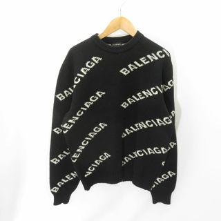 BALENCIAGA 18aw ALL OVER LOGO CREW KNIT 534418 T1471 Size-S(ニット/セーター)