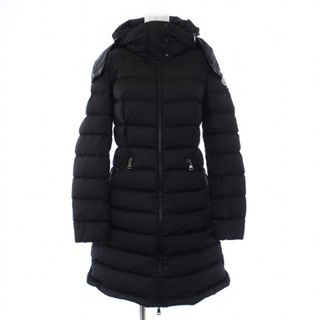 モンクレール(MONCLER)のモンクレール 19AW フラメッテ ロング ダウン コート フード 0 S 黒(ダウンコート)