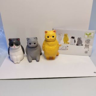 ガチャ YELL 虚無。猫 茶トラ猫 ハチワレ猫 灰猫 3種 未使用品☆(その他)