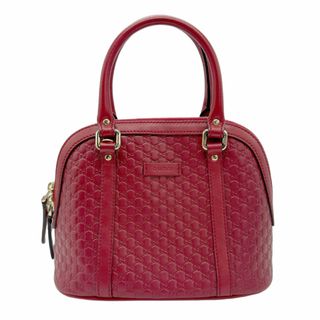 グッチ(Gucci)のグッチ GUCCI ハンドバッグ 斜め掛けショルダーバッグ マイクログッチシマ レザー ダークレッド ライトゴールド レディース 449654 送料無料【中古】 z0807(ハンドバッグ)