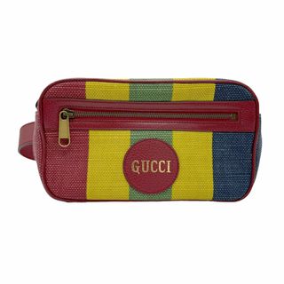 グッチ(Gucci)のグッチ GUCCI ウエストバッグ ボディバッグ バイアデラ コットンリネン/レザー レッド×マルチカラー ユニセックス 625895 送料無料【中古】 z0789(ボディバッグ/ウエストポーチ)