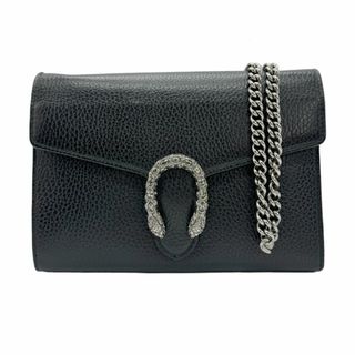 Gucci - グッチ GUCCI  チェーンウォレット ディオニュソス レザー ブラック レディース 401231 送料無料【中古】 z0774