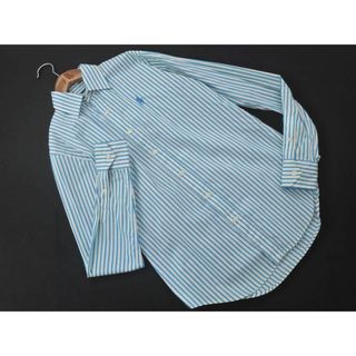 ラルフローレン(Ralph Lauren)のRalph Lauren ラルフローレン ストライプ ワンポイント シャツ size2/水色 ■◇ レディース(シャツ/ブラウス(長袖/七分))