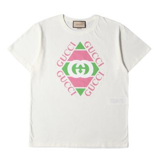 新品同様 GUCCI グッチ Tシャツ サイズ:S 近年モデル ヴィンテージロゴ クルーネック 半袖Tシャツ 717422 XJFHR オフホワイト 白 イタリア製 トップス カットソー【メンズ】【中古】