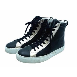 Amb エーエムビー レザー 1000ZIP サイドジップ ハイカット スニーカー size36（23.0cm位）/黒ｘシャンパン ■■ レディース(スニーカー)