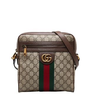 グッチ(Gucci)の美品 グッチ GGスプリーム シェリーライン 斜め掛け ショルダーバッグ 547926 PVC レディース GUCCI 【1-0145545】(ショルダーバッグ)