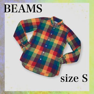  【BEAMS】ビームス チェック ネルシャツ メンズ S  長袖シャツ(シャツ)