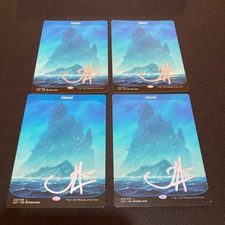 マジックザギャザリング(マジック：ザ・ギャザリング)のmtg 島 x4 John Avon氏　サイン(シングルカード)