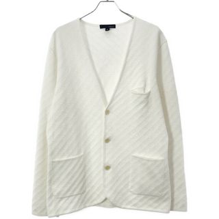 ラルディーニ(LARDINI)のLARDINI ラルディーニ 23SS 強撚コットンパイピングニットジャケット JRLJM66 ホワイト L(カーディガン)