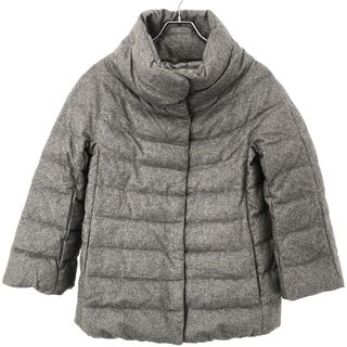 ヘルノ(HERNO)のHERNO ヘルノ PIACENZA CLIMA スリット糸ハイネックカシミヤシルクダウンジャケット 28279-26989-3 グレー 36(ダウンジャケット)