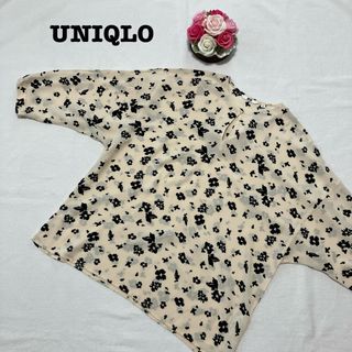 ユニクロ(UNIQLO)のUNIQLO ユニクロ　 レディース　花柄　ブラウス　ドルマンLサイズアイボリー(シャツ/ブラウス(長袖/七分))