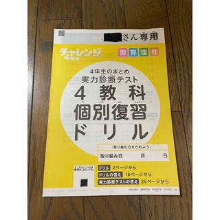 ベネッセ(Benesse)のチャレンジ4年生　実力診断テスト　4教科個別復習ドリル(語学/参考書)