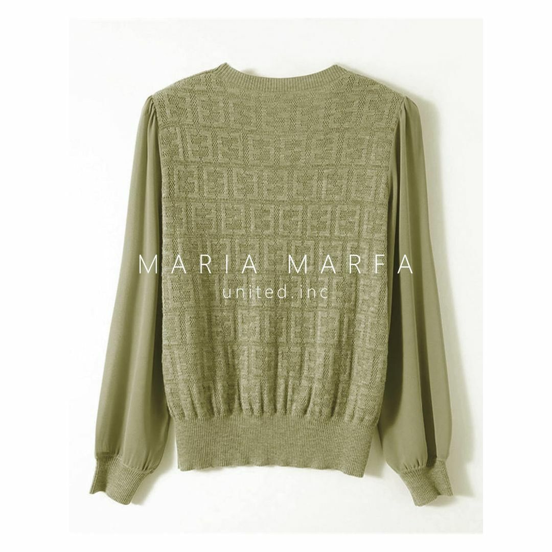 [MARIA MARFA] テキスト パターン アーム シースルー プルオーバー レディースのファッション小物(その他)の商品写真