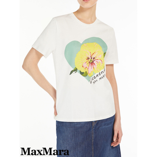 ウィークエンドマックスマーラ(Weekend Max Mara)のマックスマーラ プリントデザイン コットンＴシャツ ホワイト(Tシャツ(半袖/袖なし))