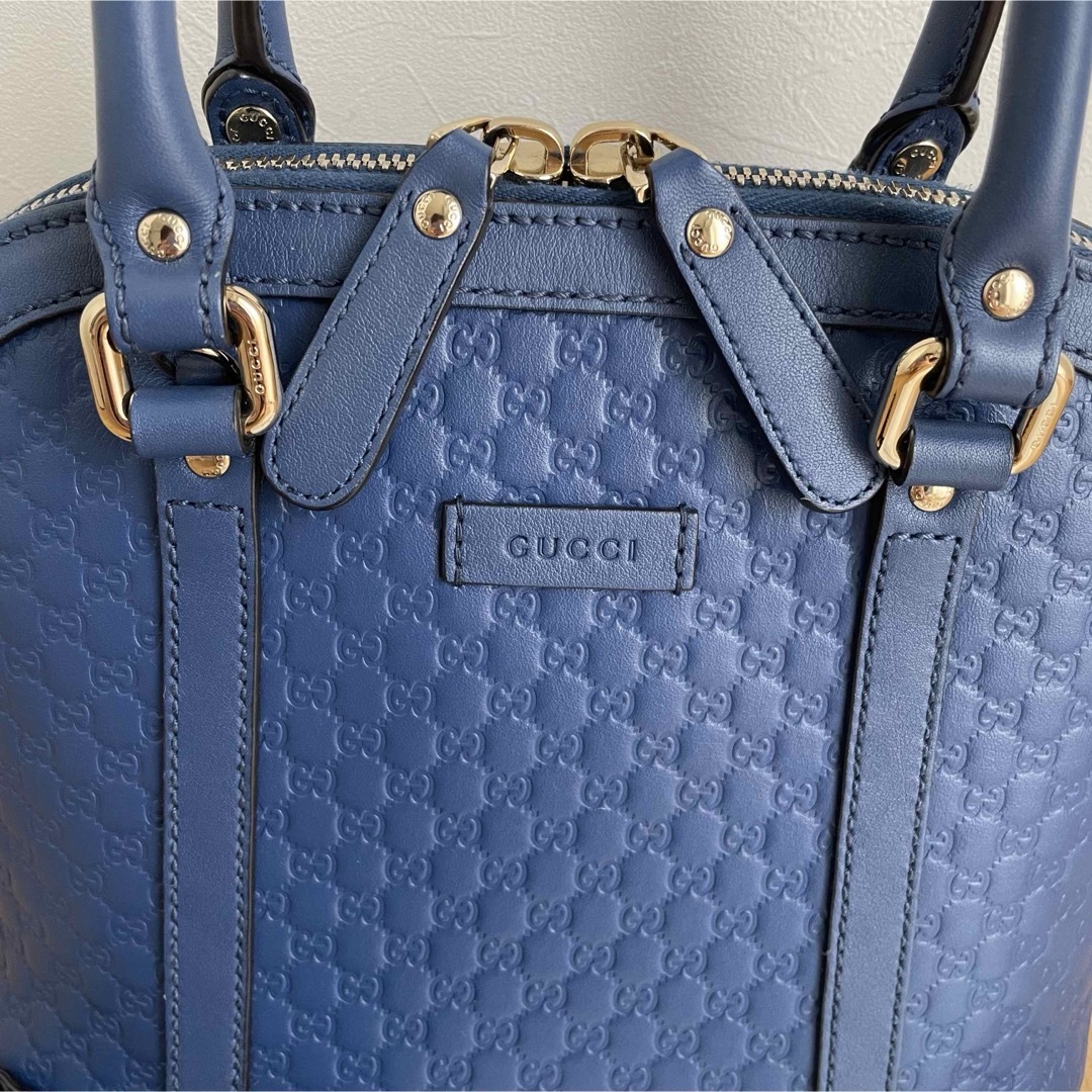 Gucci(グッチ)の極美品　GUCCI  グッチ　ロゴ　2wayショルダーバッグ　マイクログッチ　青 レディースのバッグ(ショルダーバッグ)の商品写真