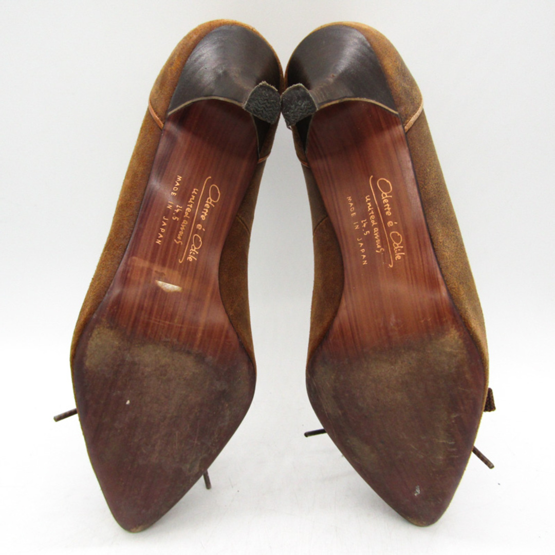 オデットエオディール パンプス ブランド ユナイテッドアローズ シューズ 靴 日本製 レディース 24.5サイズ ブラウン ODETTEEODILE レディースの靴/シューズ(ハイヒール/パンプス)の商品写真