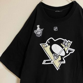 Reebok - 超オーバーサイズ00sリーボックNHLピッツバーグペンギンズTシャツtシャツ黒