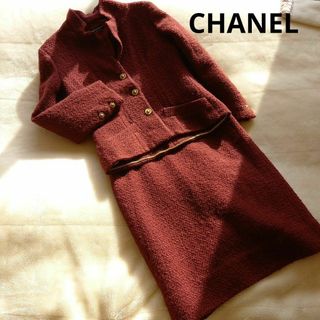 シャネル(CHANEL)のCHANEL シャネル　ヴィンテージ　スーツ　セットアップ　ジャケット　ボルドー(スーツ)