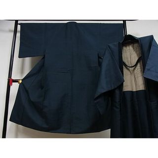 平和屋-こころ店■男性　お召　アンサンブル　亀甲柄　正絹　逸品　AAAD2432Bph(着物)