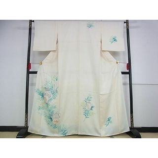 平和屋-こころ店■訪問着　刺繍　花陶器文　正絹　逸品　AAAD9889Atn(着物)