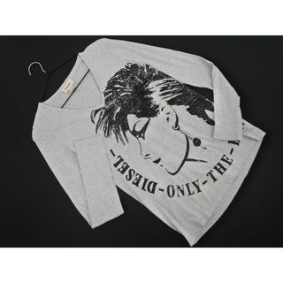 ディーゼル(DIESEL)のディーゼル Vネック プリント カットソー sizeXS/グレー ■◇ メンズ(Tシャツ/カットソー(七分/長袖))