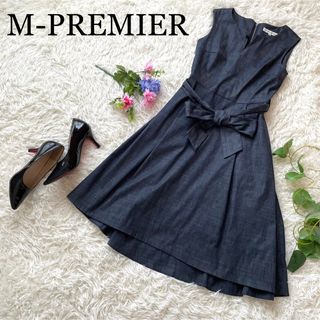 M-premier - 【完売】エムプルミエ　デニムワンピース　ノースリーブ　リボン