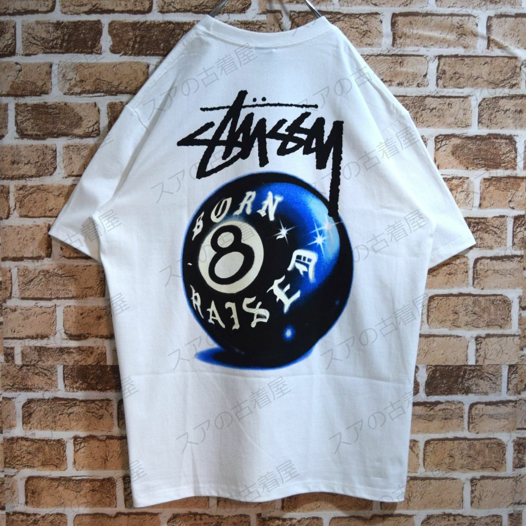 STUSSY(ステューシー)の《ステューシー& BORN X RAISED》正規・新品タグ　白　L　Tシャツ メンズのトップス(Tシャツ/カットソー(半袖/袖なし))の商品写真