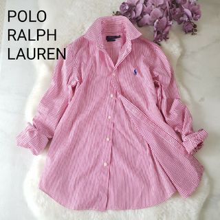 ポロラルフローレン(POLO RALPH LAUREN)のPOLO RALPH LAURENストライプシャツ ショッキングピンク 8サイズ(シャツ/ブラウス(長袖/七分))