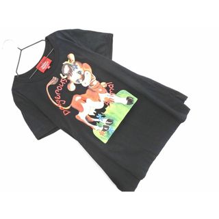 ヴィヴィアンウエストウッド(Vivienne Westwood)のVivienne Westwood RED LABEL ヴィヴィアンウエストウッドレッドレーベル 牛 プリント Tシャツ size02/黒 ■◆ レディース(Tシャツ(半袖/袖なし))