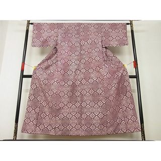 平和屋-こころ店■上質な紬　花菱文　正絹　逸品　AAAC7154Aja(着物)