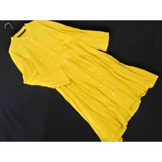 ZARA WOMAN ザラ ウーマン バンドカラー シャツ ワンピース sizeS/黄 ■◇ レディース(ひざ丈ワンピース)