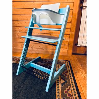 ストッケ(Stokke)の【良品・V3ベビーガード付・絶版人気色】（555）ストッケ トリップトラップ(その他)