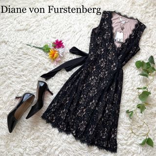 ダイアンフォンファステンバーグ(DIANE von FURSTENBERG)の【新品タグ付】ダイアンフォンファステンバーグ　レースラップワンピース(ひざ丈ワンピース)