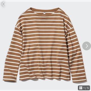 ユニクロ(UNIQLO)のUNIQLO ユニクロ　レディース　長袖　ボーダー　トップス　L 春　ロンT(Tシャツ(長袖/七分))