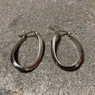 VINTAGE ヴィンテージ シルバー925捻れフープピアス/イヤリング(ピアス(両耳用))