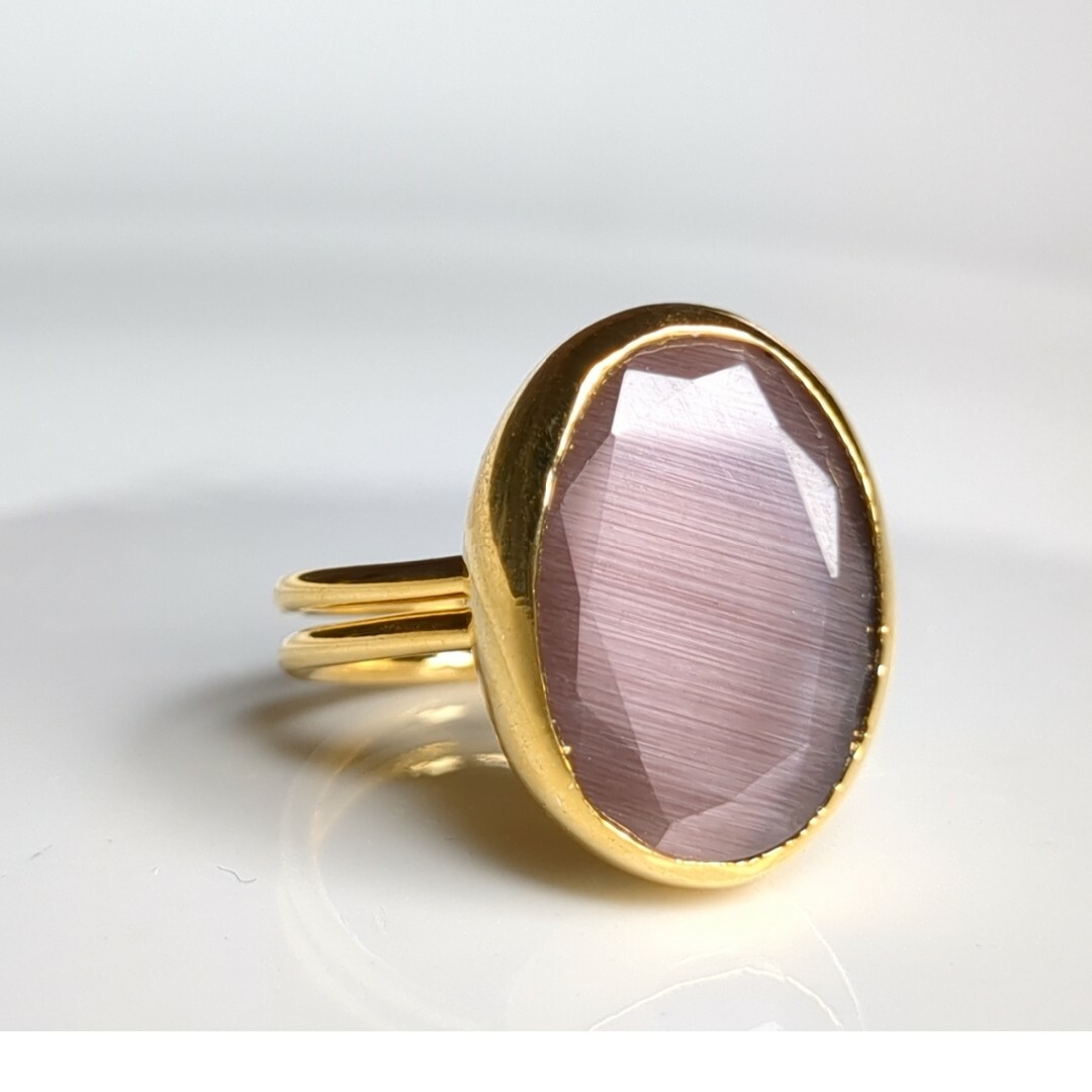 最新作★『Purple Moonstone』の世界でひとつの天然石リング レディースのアクセサリー(リング(指輪))の商品写真